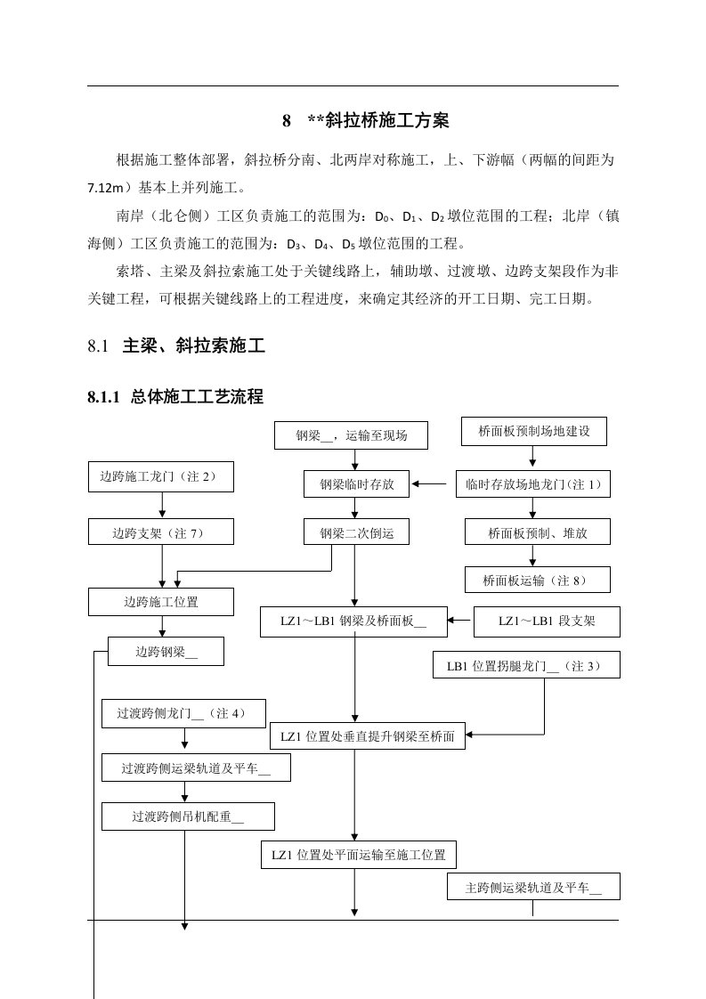 浙江高速公路斜拉桥主梁及斜拉索施工方案(多图)