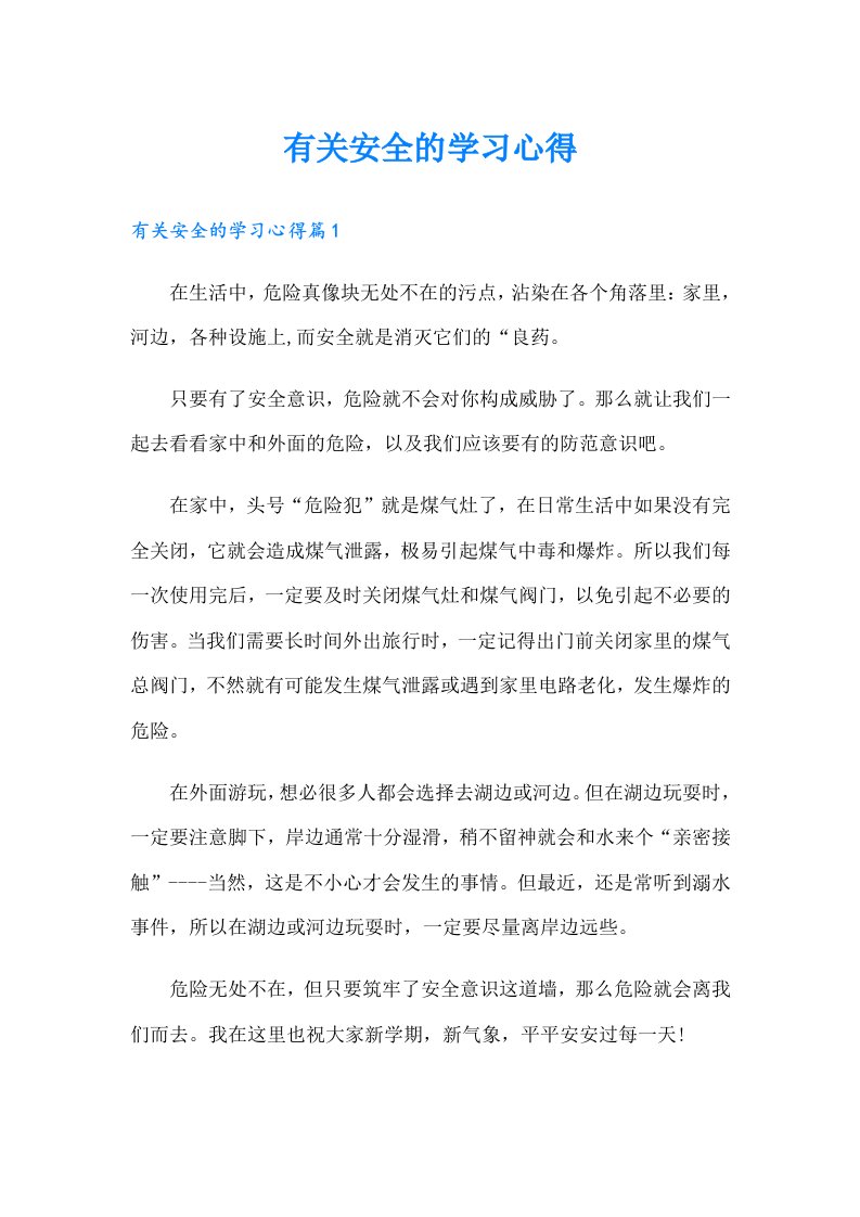 有关安全的学习心得