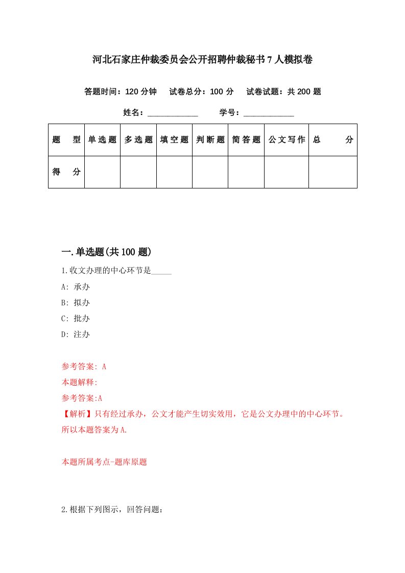 河北石家庄仲裁委员会公开招聘仲裁秘书7人模拟卷第16期