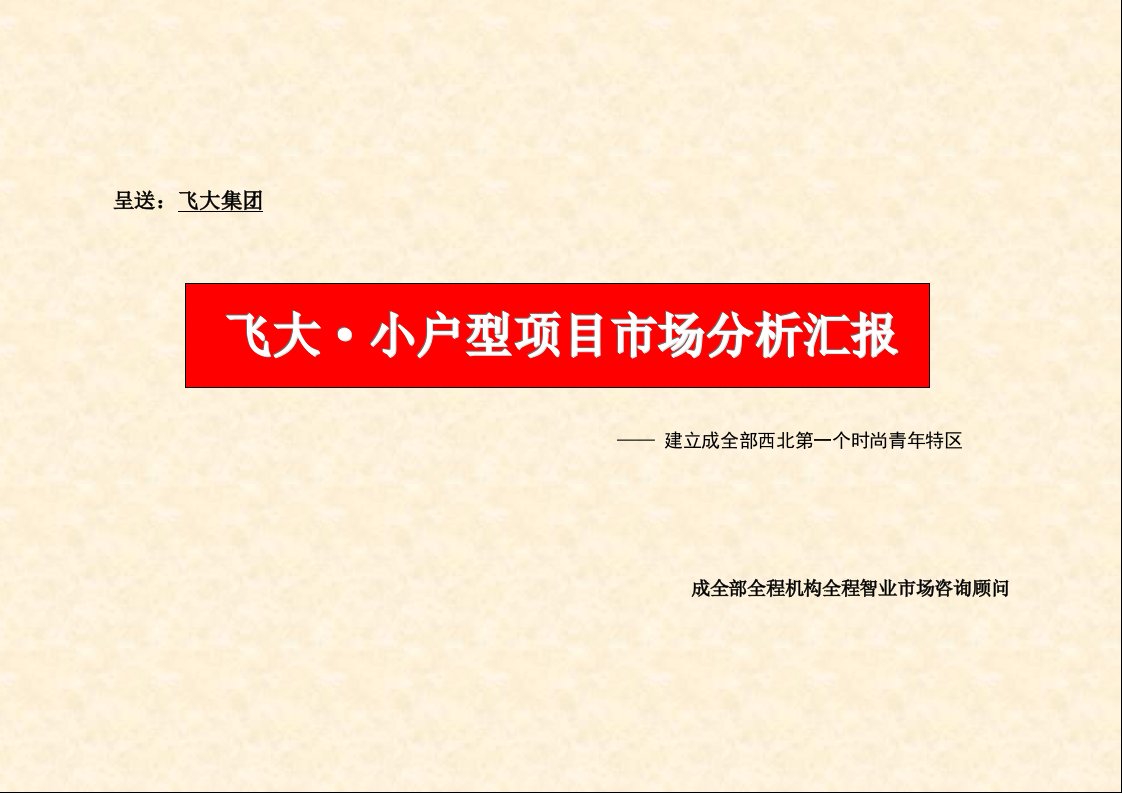 2021年飞达，小户型项目市场分析报告