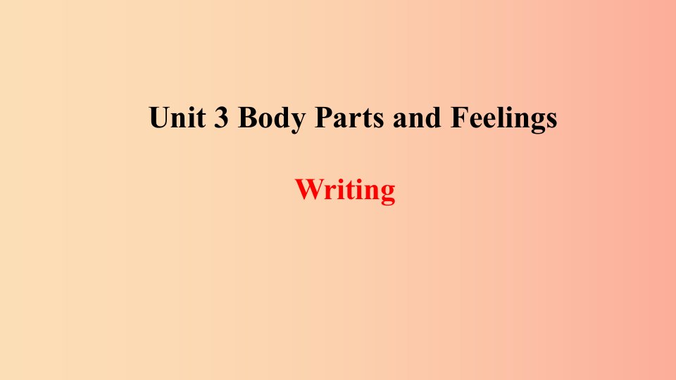 2019年秋季七年级英语上册Unit3BodyPartsandFeelings写作课件新版冀教版