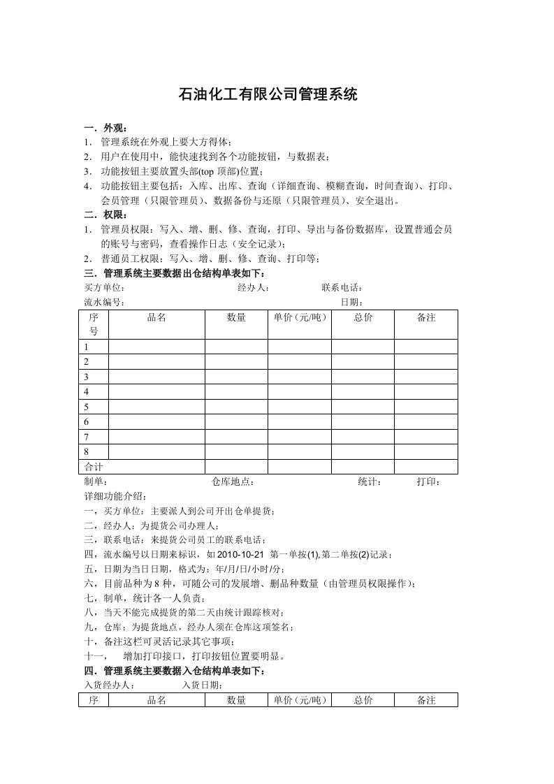 石油化工有限公司管理系统