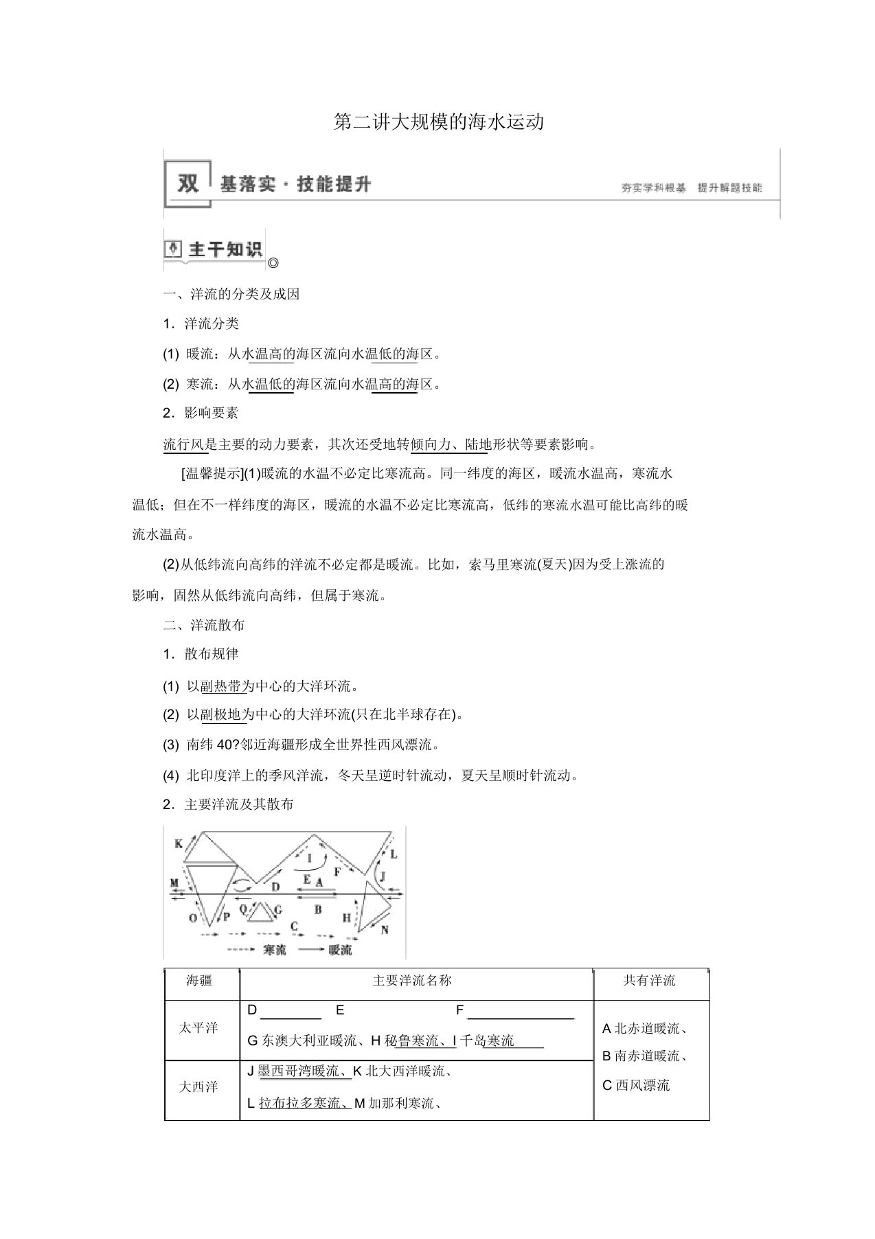 (山东专用)2020版高考地理第3章地球上水第二讲大规模海水运动教案鲁教版