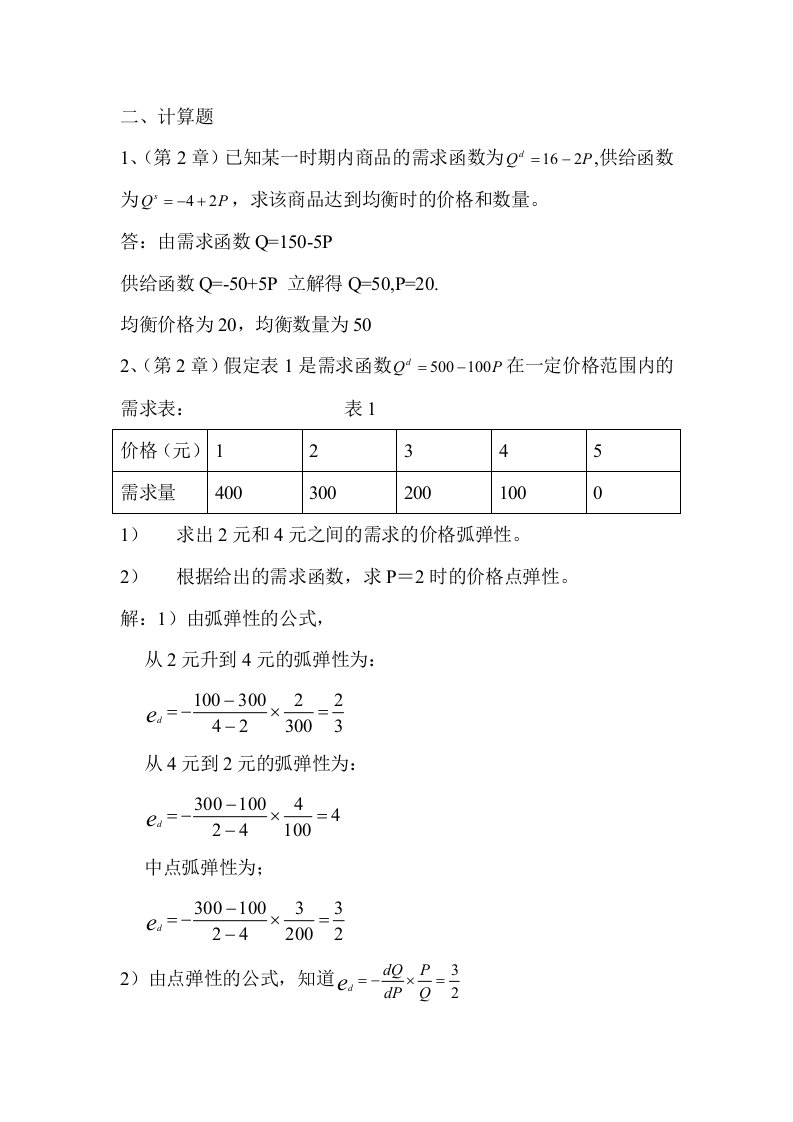 秋季微观经济学操作题作业