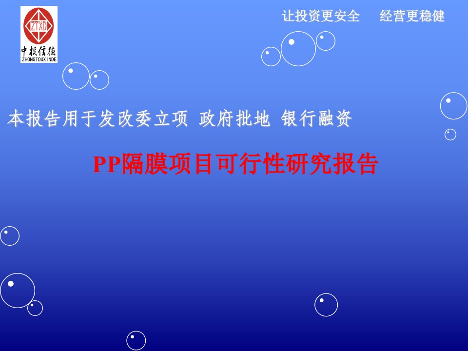 PP隔膜项目可行性研究报告课件