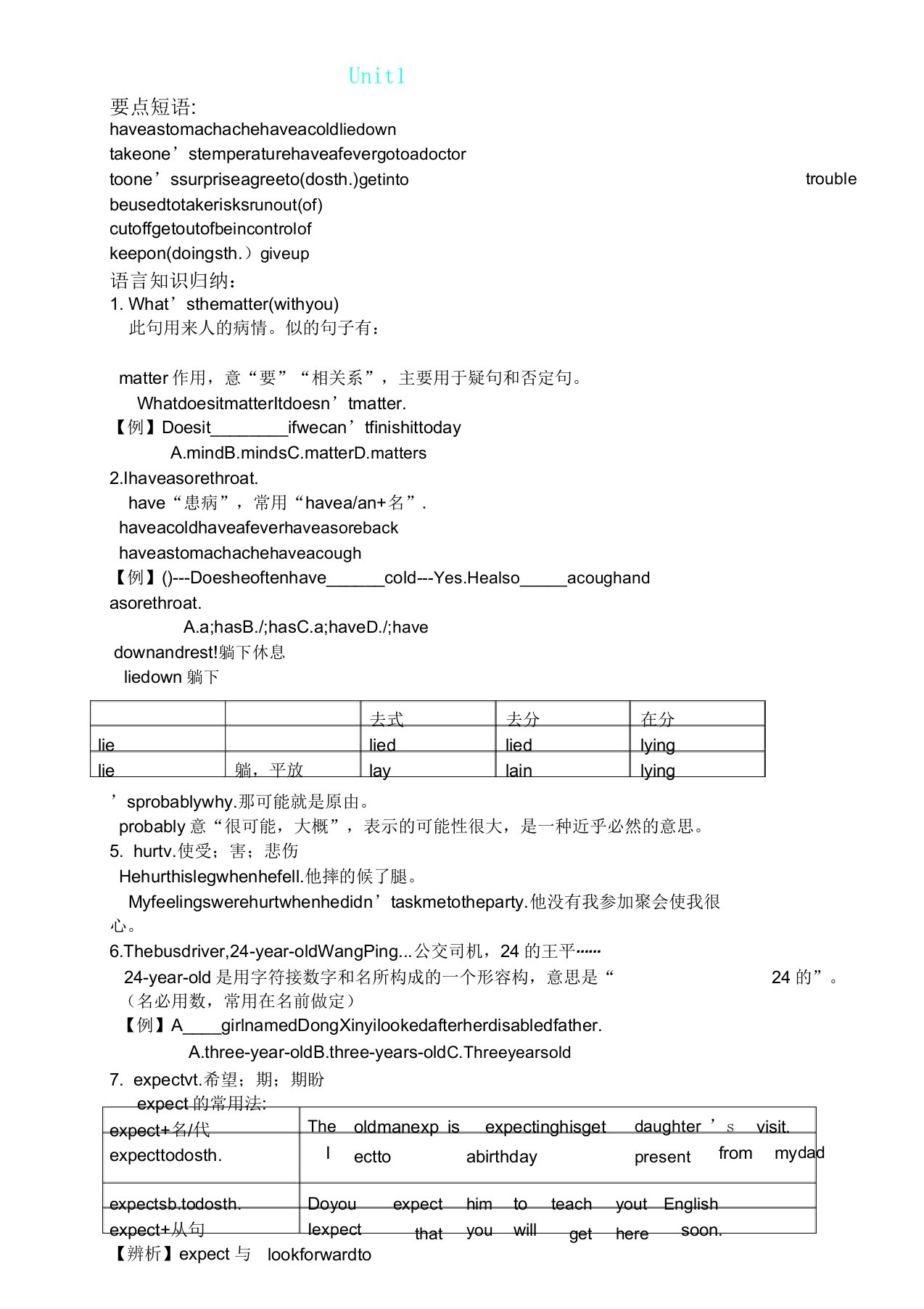 人教版八年级下册英语全册知识点总结计划大全