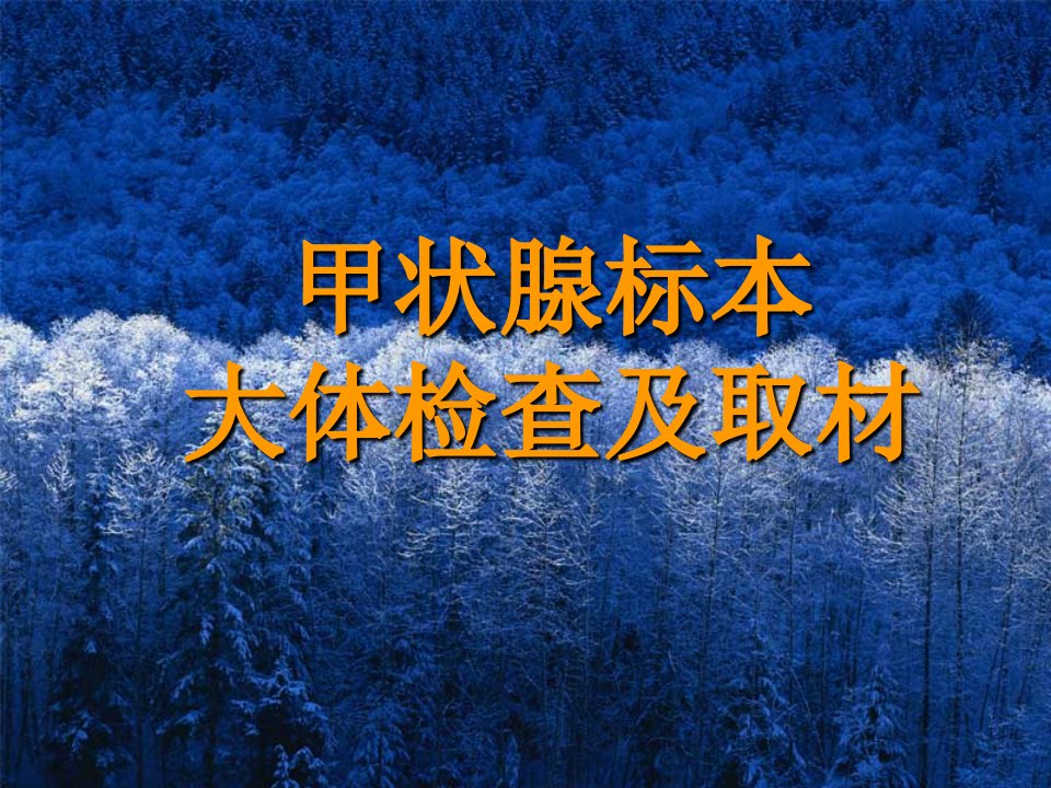 甲状腺标本大体检查和取材