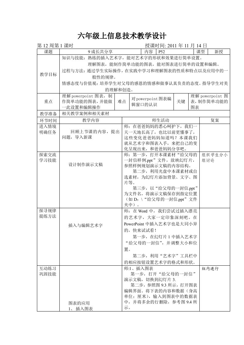 小学信息技术教案9成长共分享