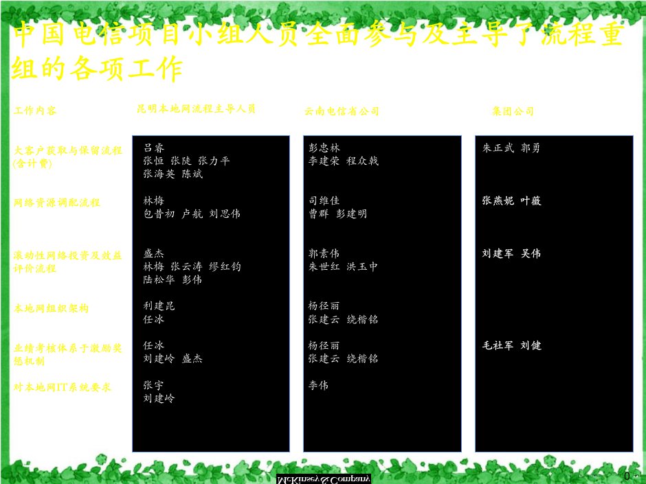 各流程实施方案中国电信