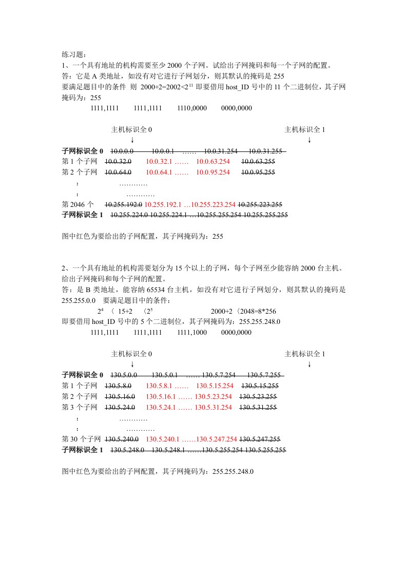 计算机网络工程习题