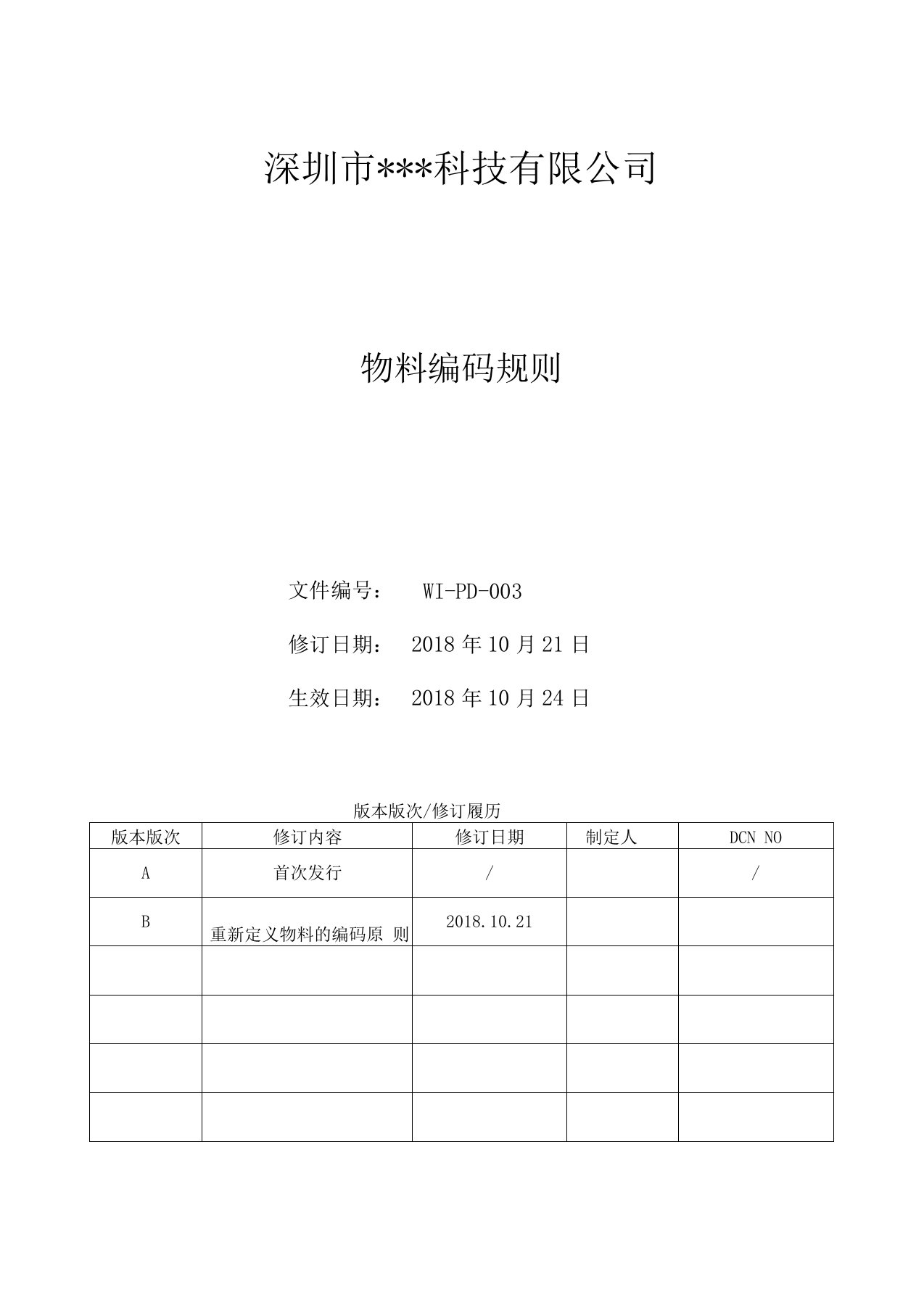 五金物料编码规则