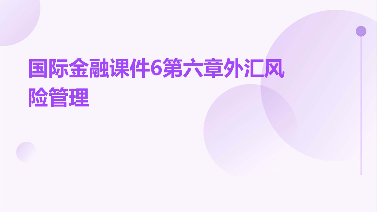 国际金融课件6第六章外汇风险管理