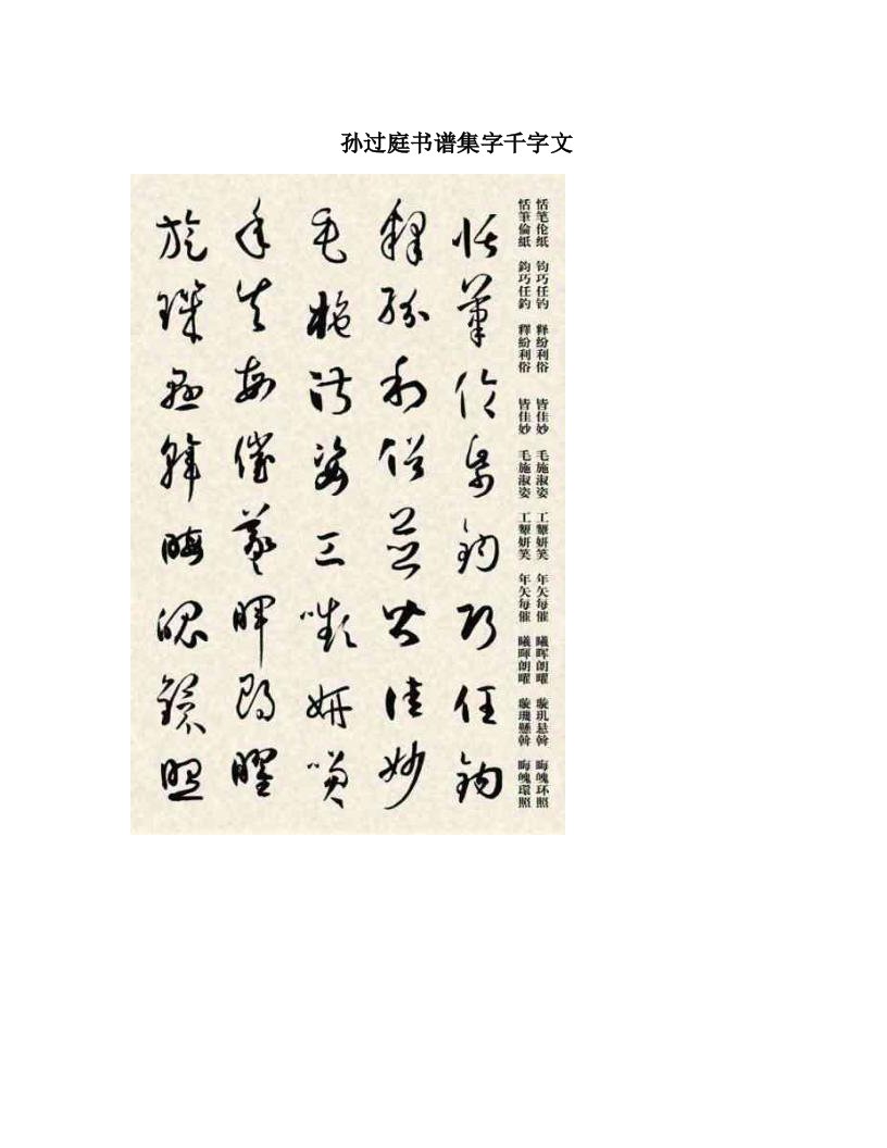 孙过庭书谱集字千字文