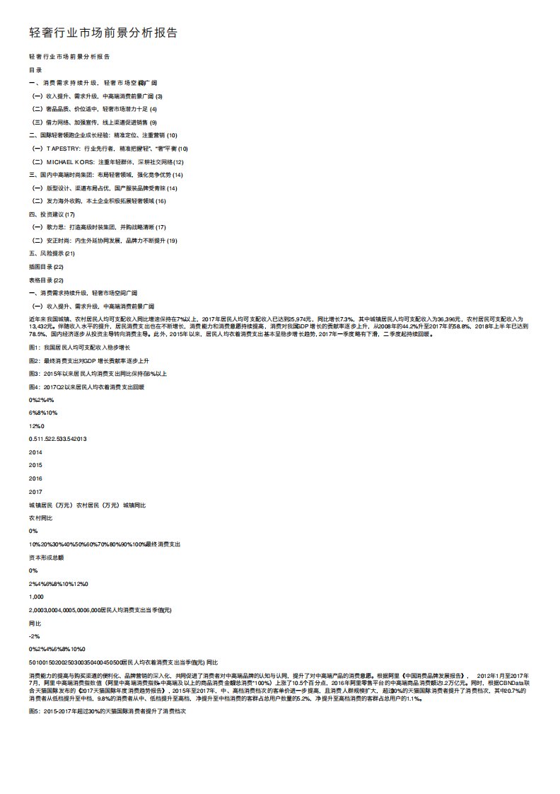 轻奢行业市场前景分析报告