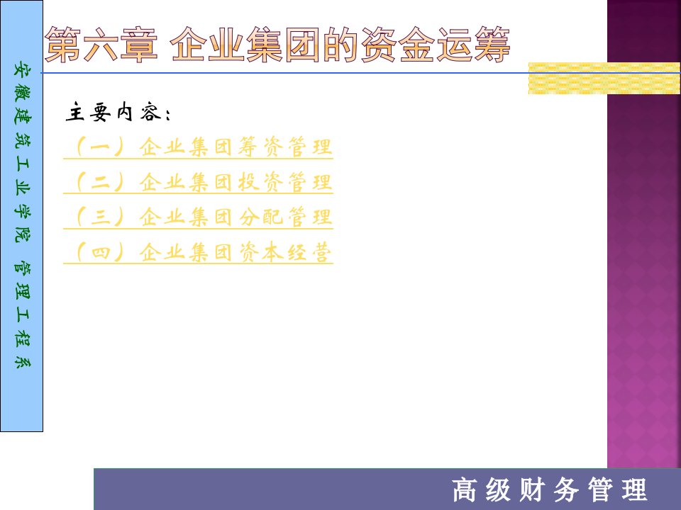 企业集团的资金运筹培训课程