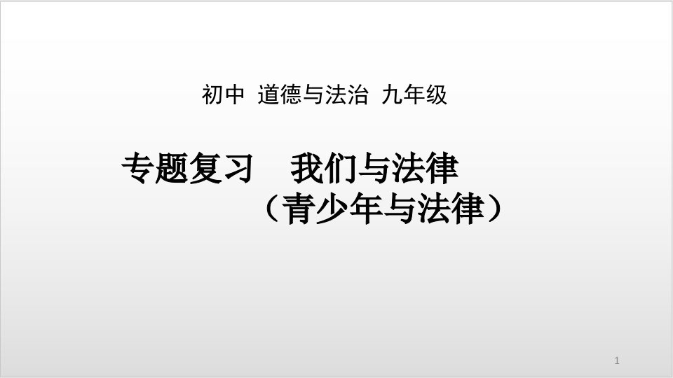 2020届中考道德与法治专题复习--我们与法律专题复习课件