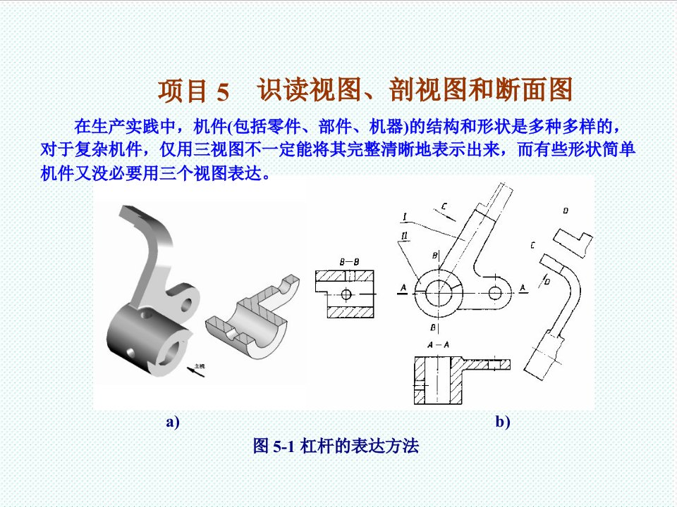 机械行业-机械识图项目5识读视图、剖视图和断面图