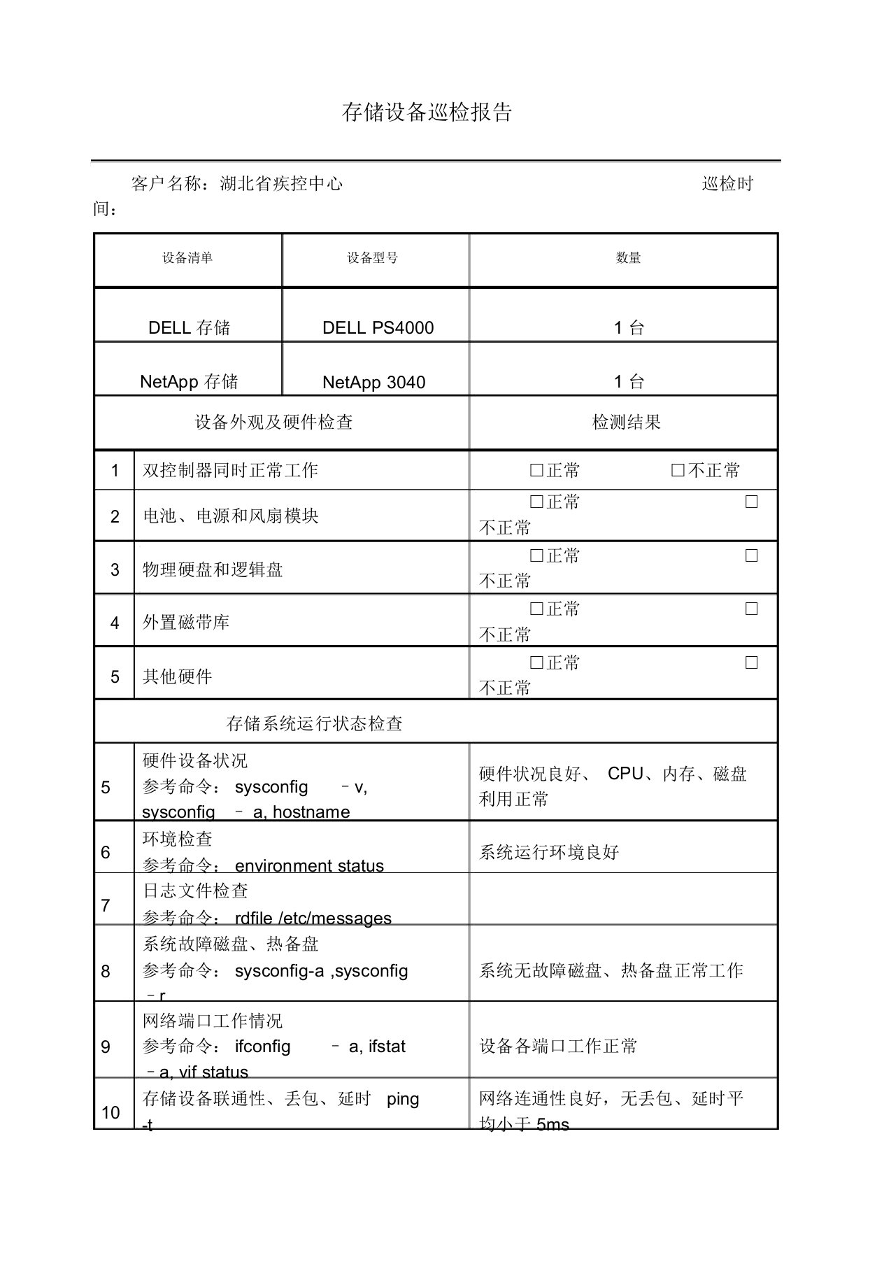 存储设备巡检报告