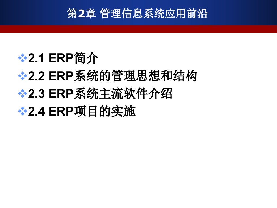 ERP管理信息系统前沿