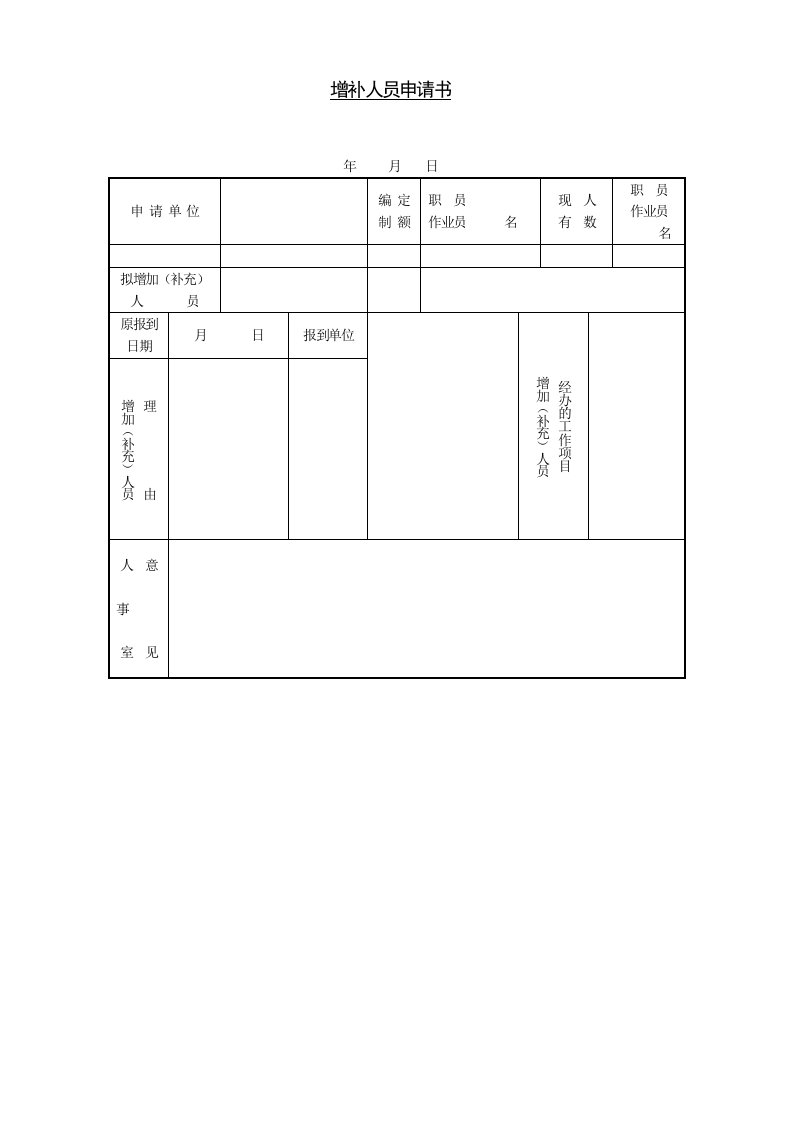 员工管理-增补人员申请书2