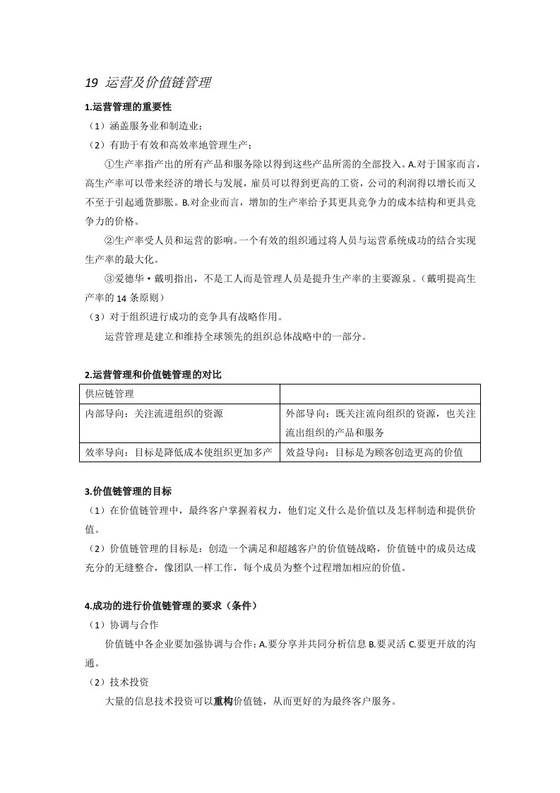 罗宾斯管理学第九版背诵简答