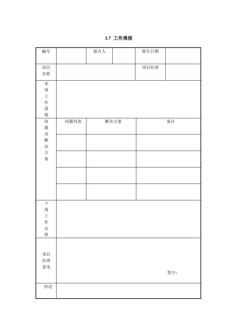 项目管理-IT项目管理37工作周报