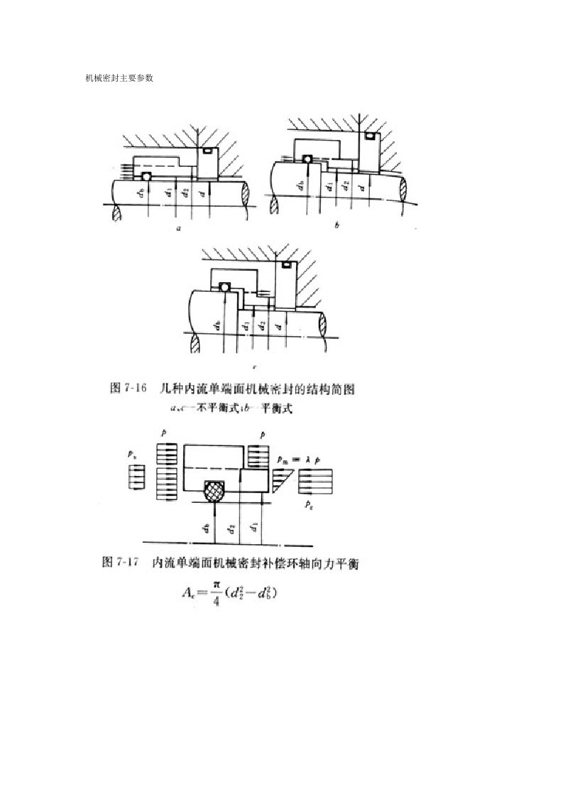 机械密封主要参数