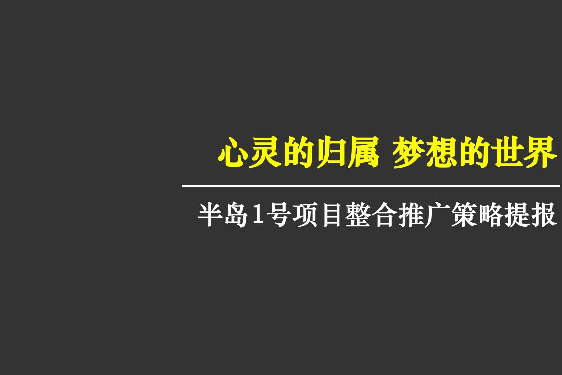 广东惠州半岛1号项目整合推广策略提报_89PPT