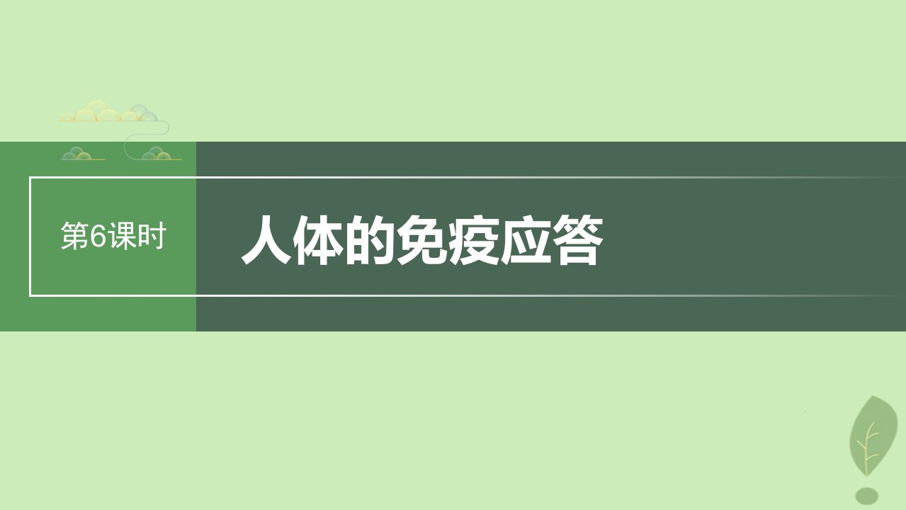 2024届高考生物一轮复习第八单元生命活动的调节第6课时人体的免疫应答课件苏教版