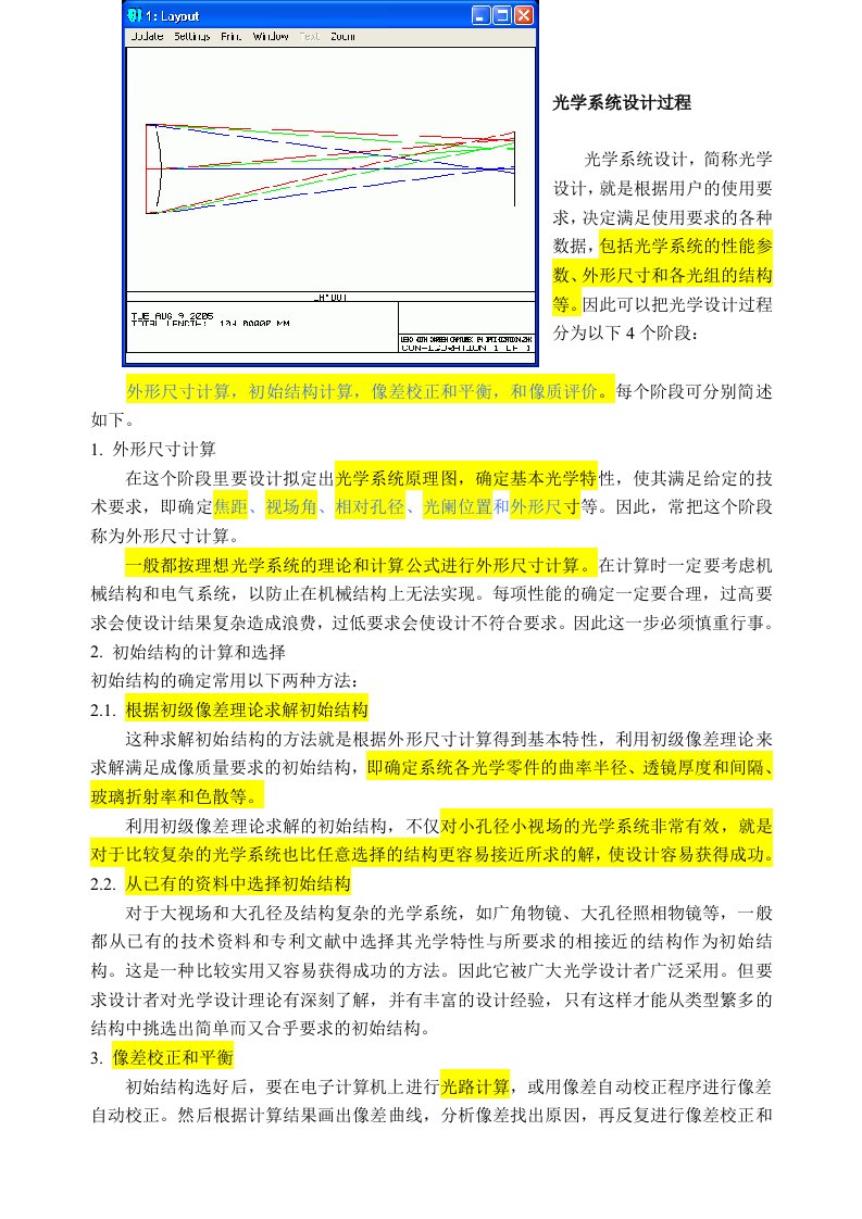 传统的光学系统设计过程