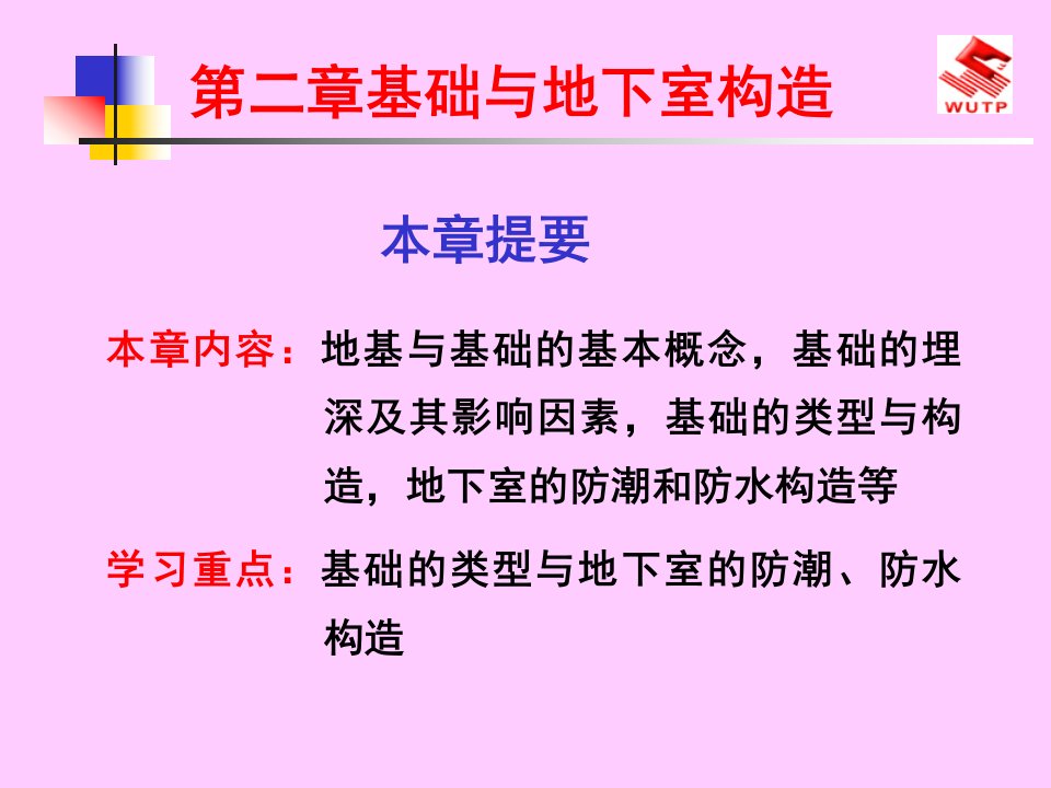 建筑构造设计第二章基础与地下室构造