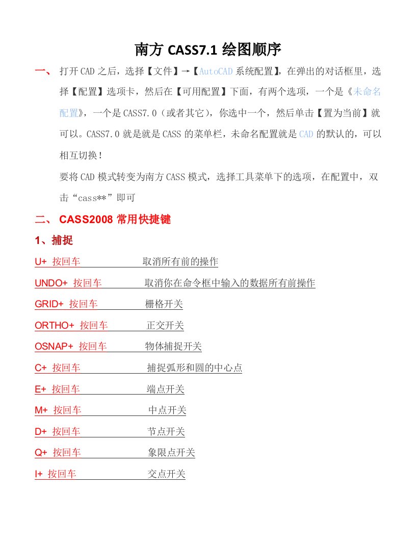 南方CASS2008绘图使用