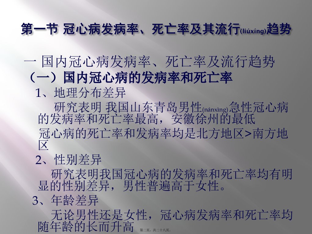 医学专题动脉粥样硬化的流行病学