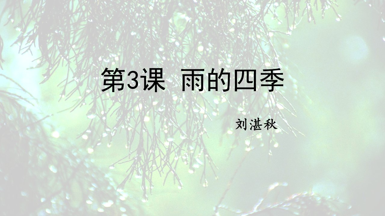 2024年初中语文部编版七年级上册教学课件2雨的四季