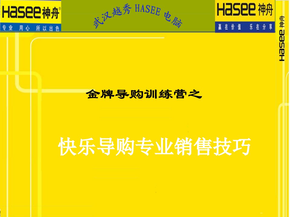 金牌导购训练营之快乐导购专业销售技巧