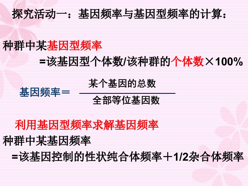 修改必修二第七章72现代生物进化理论的主要内容