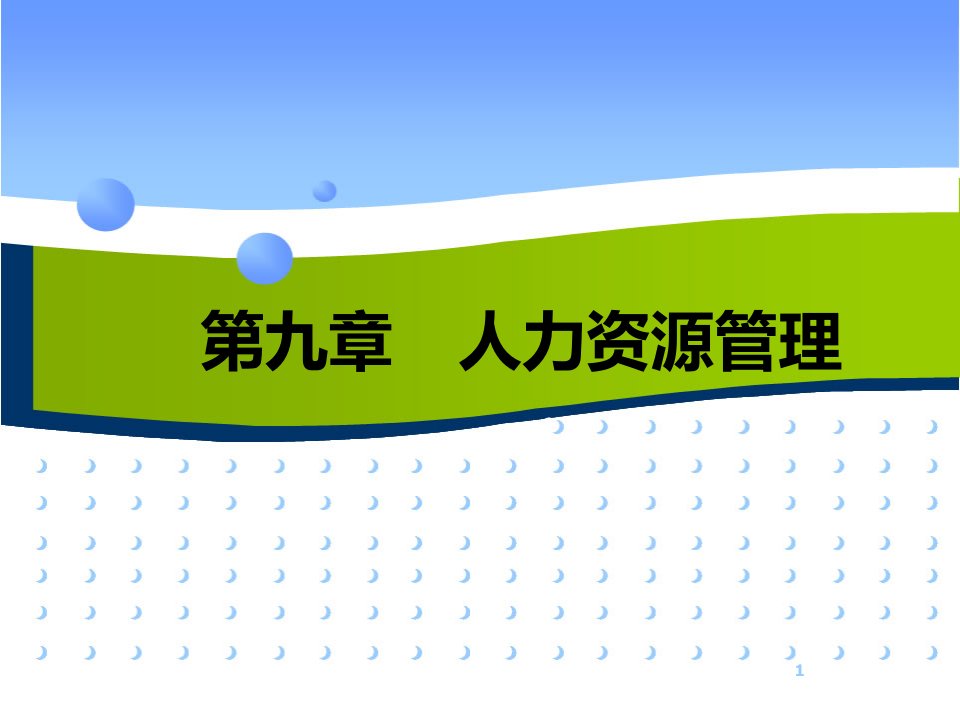 《管理学》第九章人力资源管理