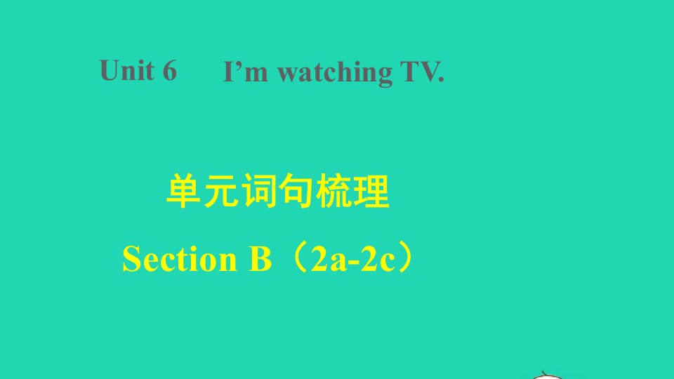 2022春七年级英语下册Unit6I'mwatchingTV词句梳理SectionB2a_2c课件新版人教新目标版