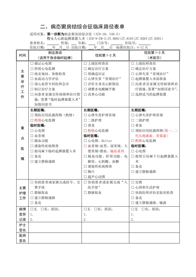 心内科临床路径