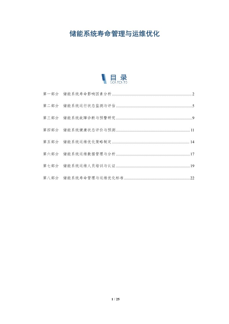 储能系统寿命管理与运维优化