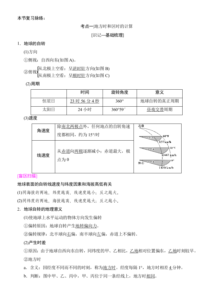 地球的自转及其地理意义