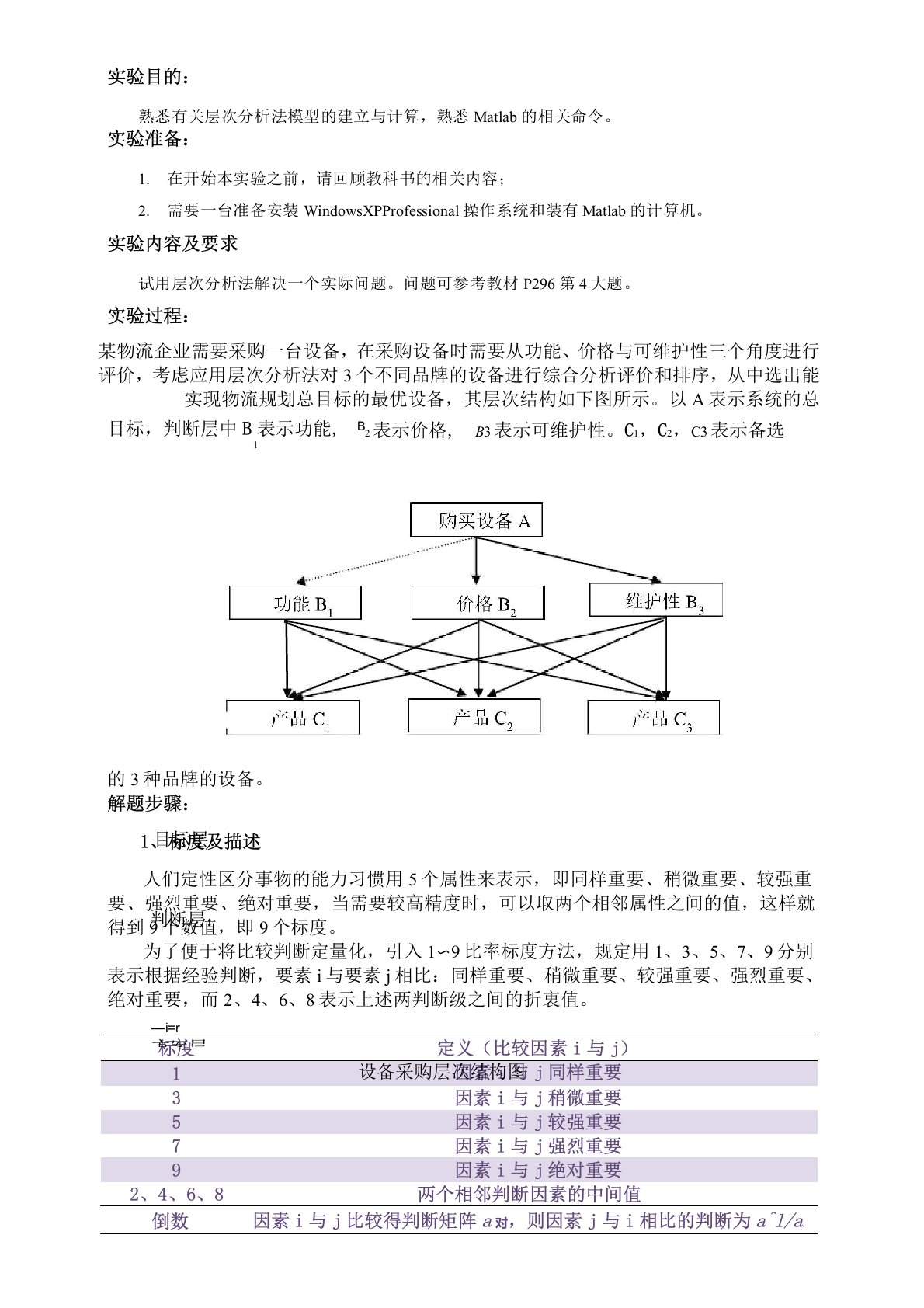 (完整版)层次分析法例题