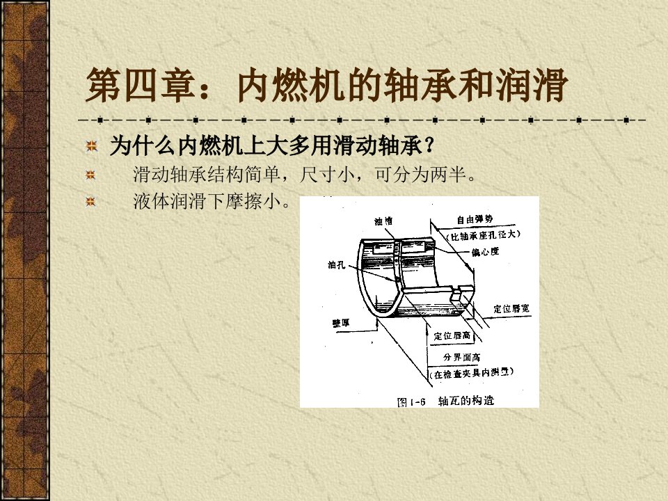 内燃机的轴承和润滑