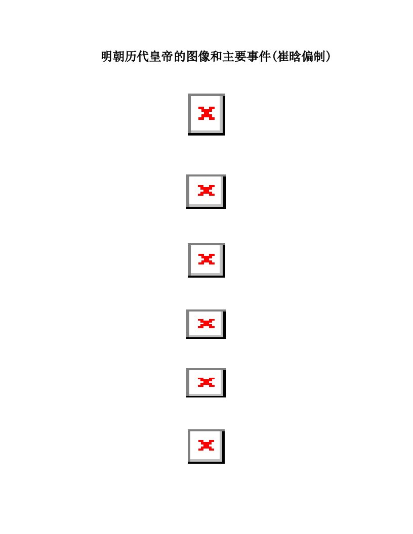 明朝历代皇帝的图像