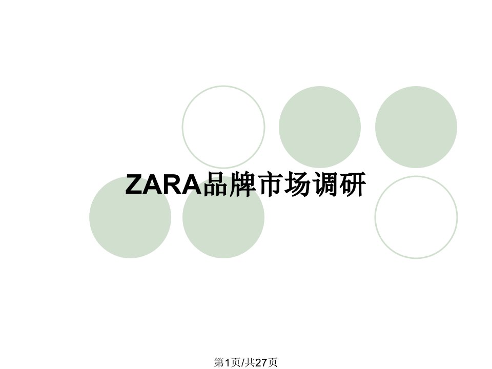 ZARA品牌市场调研