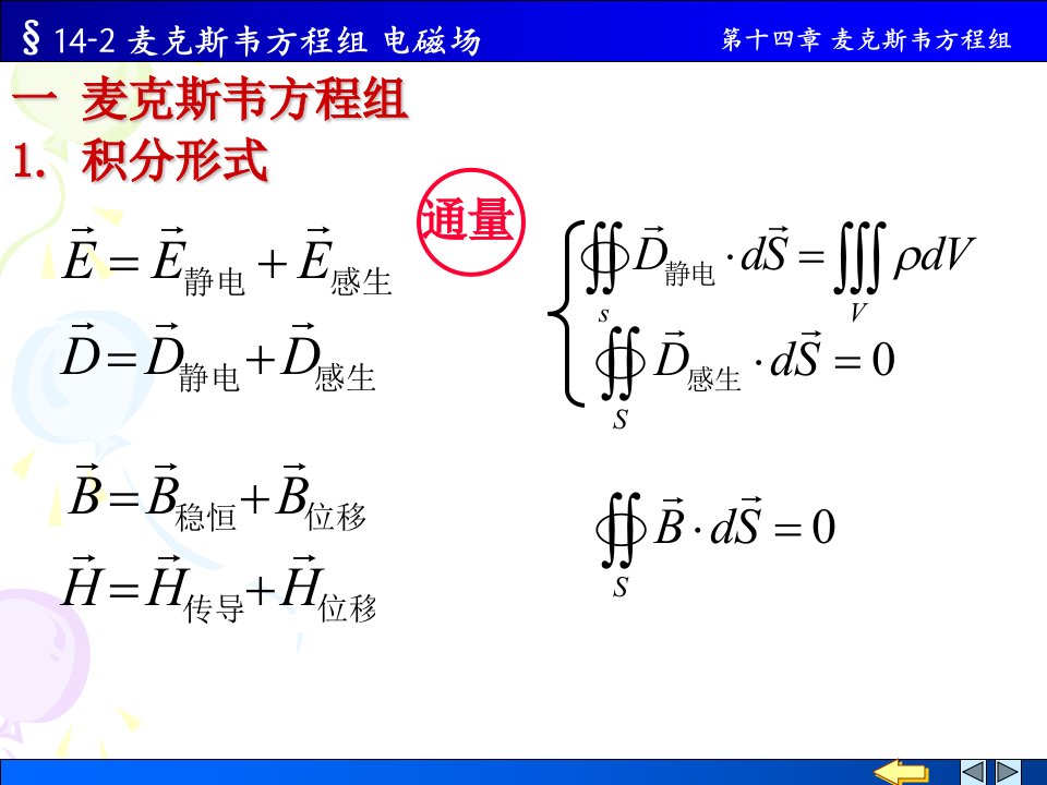 14-2麦克斯韦方程组的积分形式