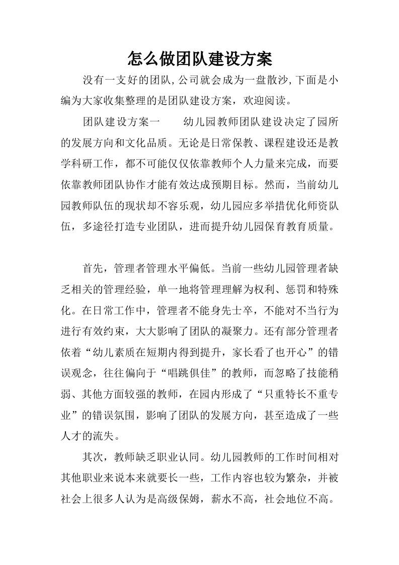 怎么做团队建设方案.docx