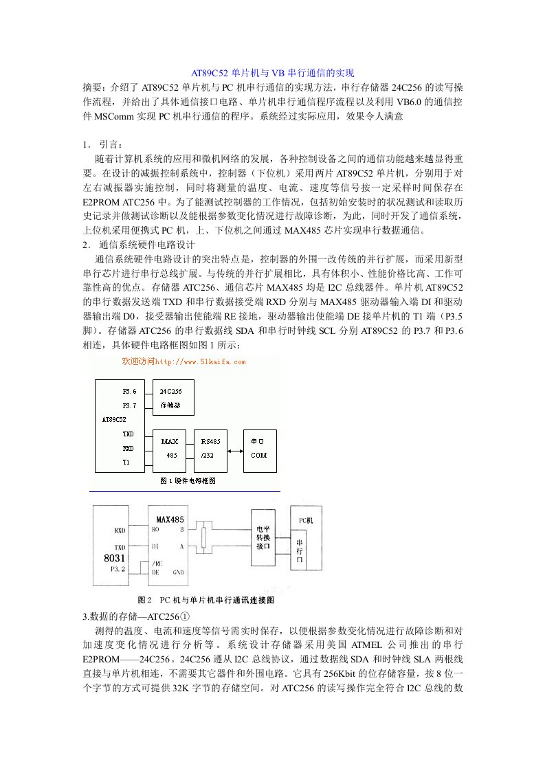 AT89C52单片机与VB串行通信的实现