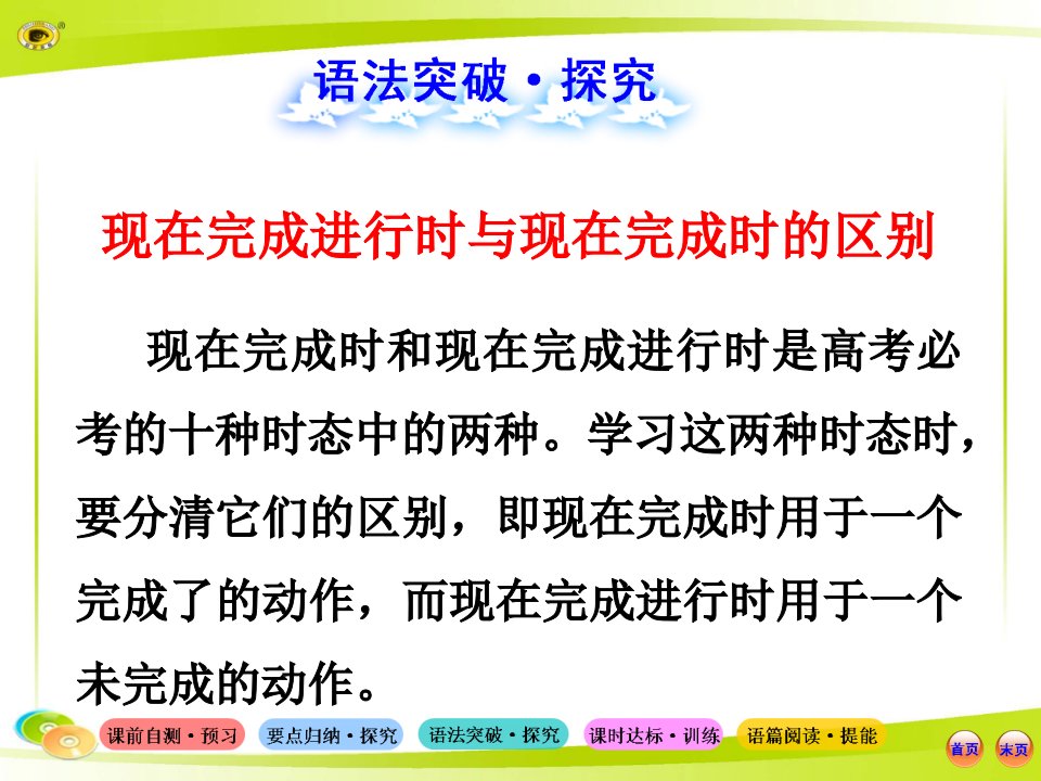 现在完成时和现在完成进行时的区别课件