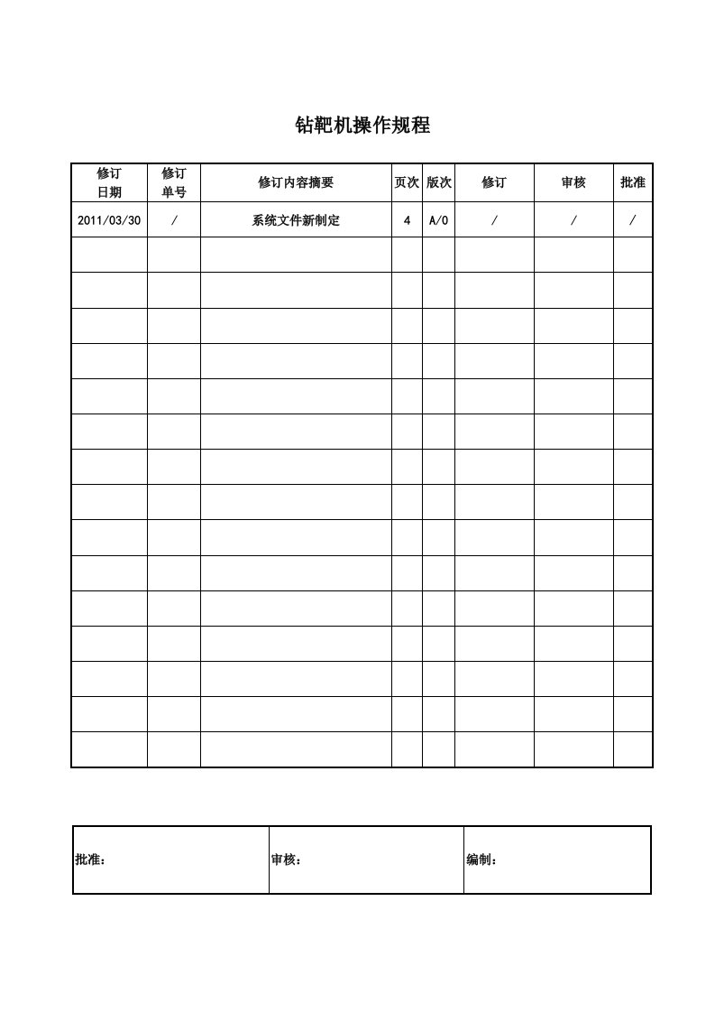 精选钻靶机操作规程概述